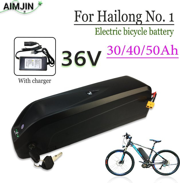 Bafang Hailong 36V Akku für BBS02 BBS03 BHSD Motoren inklusive Ladegerät, Schwarz - Bild 1