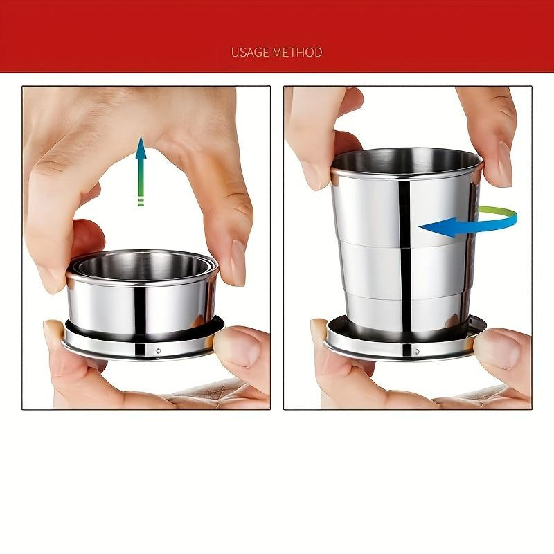 Faltbarer Wasserbecher für Outdoor und Camping, tragbarer Reisebecher und Mini-Weinglas zum Zusammenklappen - Bild 3