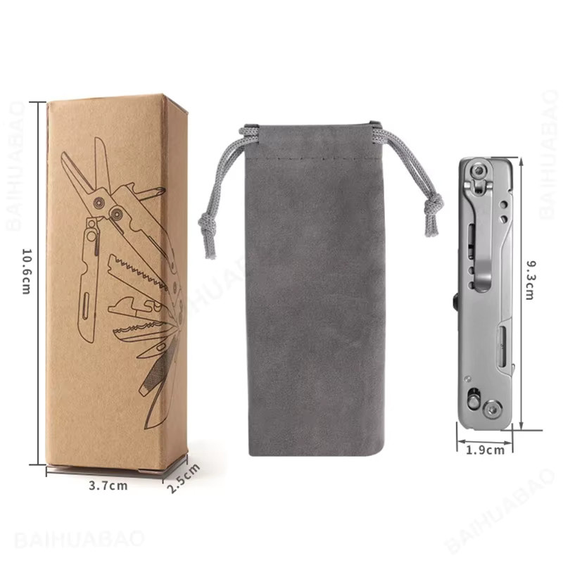 BHBT 14-in-1 faltbares Multitool-Messer mit abnehmbarer Schere in Silber für Outdoor, Camping und EDC - Bild 4