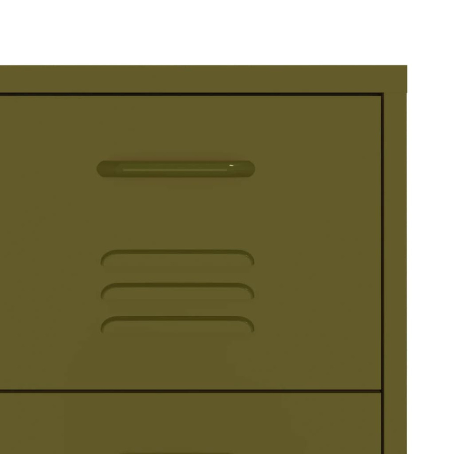 vidaXL Schubladenschrank aus Stahl in Olivgrün, B/T/H: 80 x 35 x 101,5 cm - Bild 3