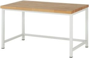 Rau Werkbank 8000-1 höhenverstellbar in Weiß aus Holz und Stahl, B/T/H: 150 x 90 x 84-104 cm - Bild 1