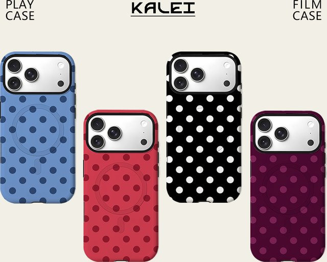 Apple iPhone 17 16 15 14 13 Pro Max Plus Polka Dots Magnetische Handyhülle mit robuster Einzel- und Doppelschicht-Schutzfunktion - Bild 1