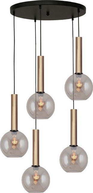 Masterlight Bella 2 Pendelleuchte 5-flammig rund in Gold mit Glas in Gold Fumé - Bild 1