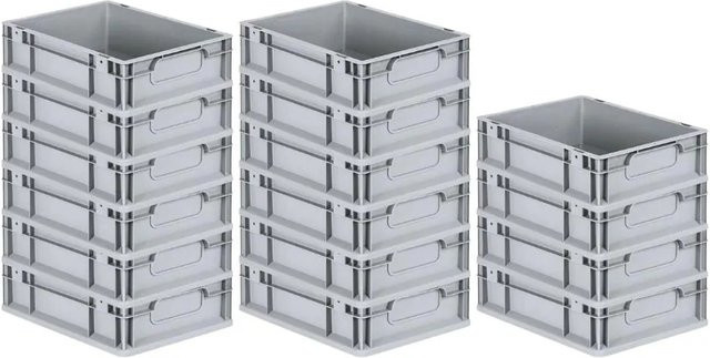 PROREGAL Spar Set 16x Eurobox Nextgen Economy Transportboxen Grau H x B x T: 12 x 40 x 30 cm - Bild 1