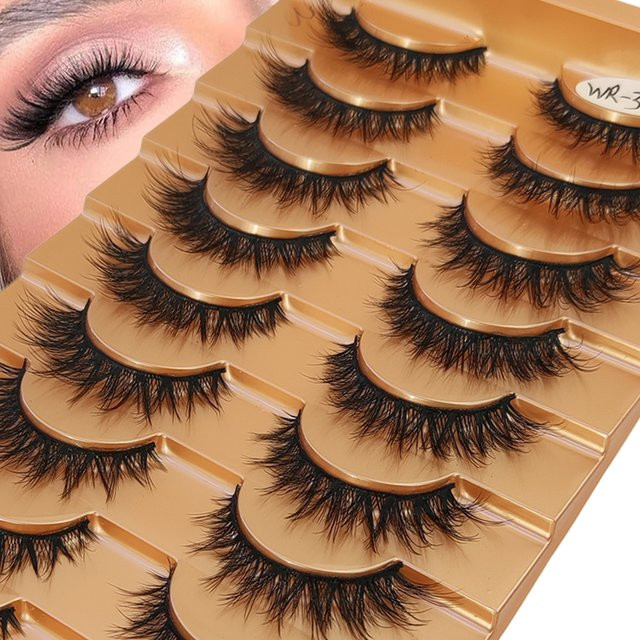 AMSDCN Künstliche Wimpern, 3D Wispy, Natürlich, Unisex - Bild 1