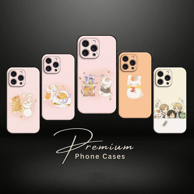 N-Natsumes Books Of Friends Handyhülle für iPhone 11 bis 17 Pro Max, Pink - Bild 1