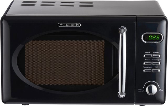 Wolkenstein WMW720 B Solo-Mikrowelle Schwarz mit LED-Display und Timer - Bild 1
