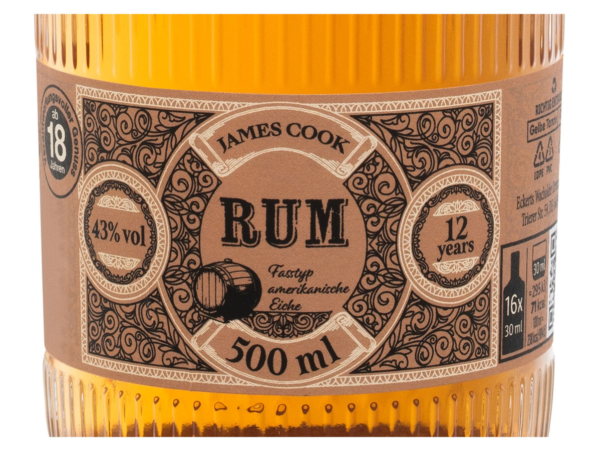 James Cook Rum French Cask, 12 Jahre, 0,5 l - Bild 2
