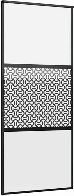 vidaXL Schiebetür modern in Schwarz aus Aluminium und Glas, B: 90 cm, H: 205 cm - Bild 1
