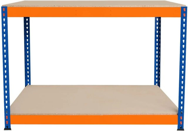 Monstershop S Rax 2 Stufige Werkbank in Blau Orange Multicolour, B/T/H: 120 x 60 x 90 cm - Bild 1