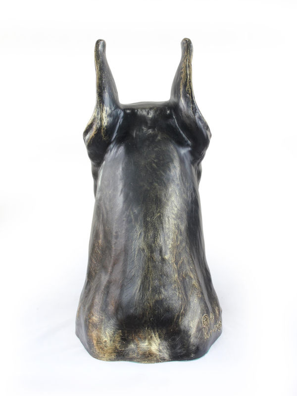 Art-Dog Dobermann Hundebüste aus Kunstharz in Braun und Bronze zur Dekoration für Garten und Wohnzimmer - Bild 7