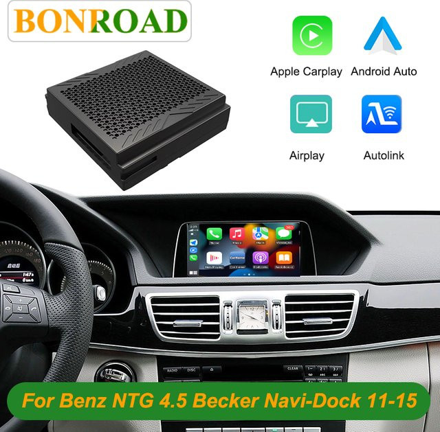 Bonroad Wireless CarPlay und Android Auto Modul für Mercedes Benz Becker NTG4.5 in Schwarz - Bild 1