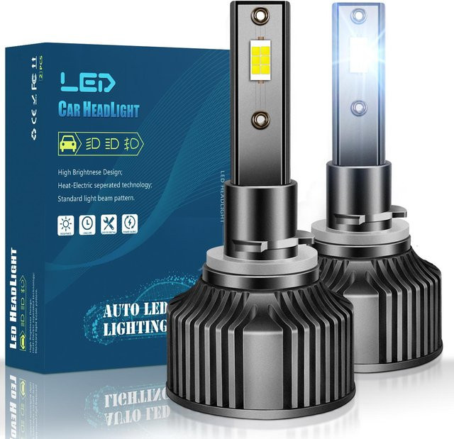 JL Cars Auto LED Scheinwerfer Lampe mit CSP3570 Chip, 6000K Cool White, Silber, passend für H7 H4 H1 H8 H11 HB3 HB4 9005 9006 9012 880 - Bild 1