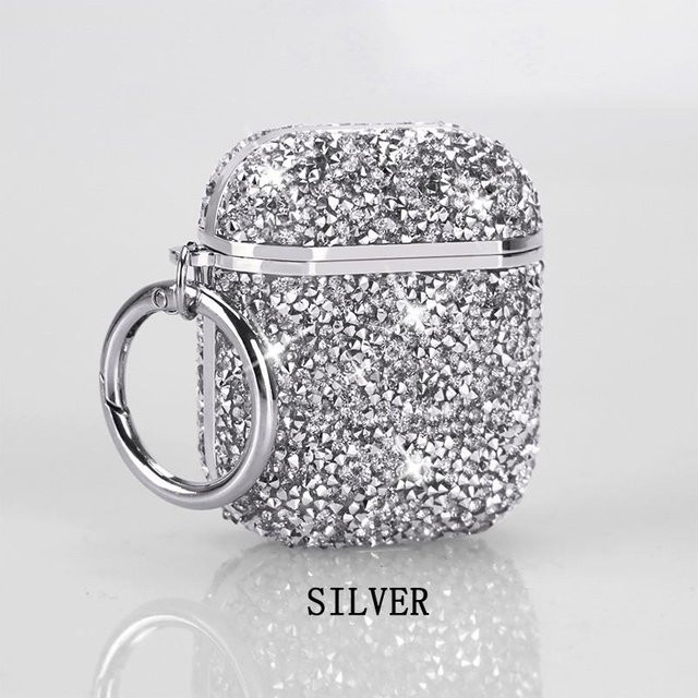 Glitzer Strass Hülle für Apple AirPods Pro 2/3/4 in Silber mit Bling Diamant Schutzhülle - Bild 1