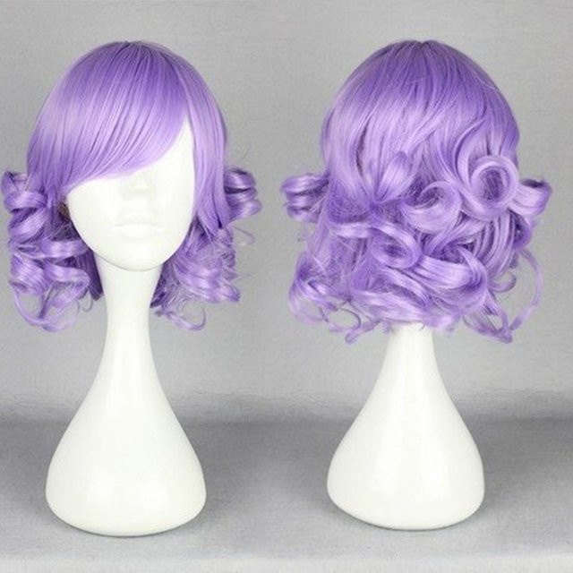 HAIRJOY Kunsthaar-Perücke, kurz, lockig, lila, Damen - Bild 1