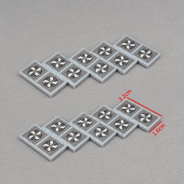 SixBricks Baustein Set Fahrzeug mit Auspuff und Dual Fan in Grau, 10 Teile - Bild 1