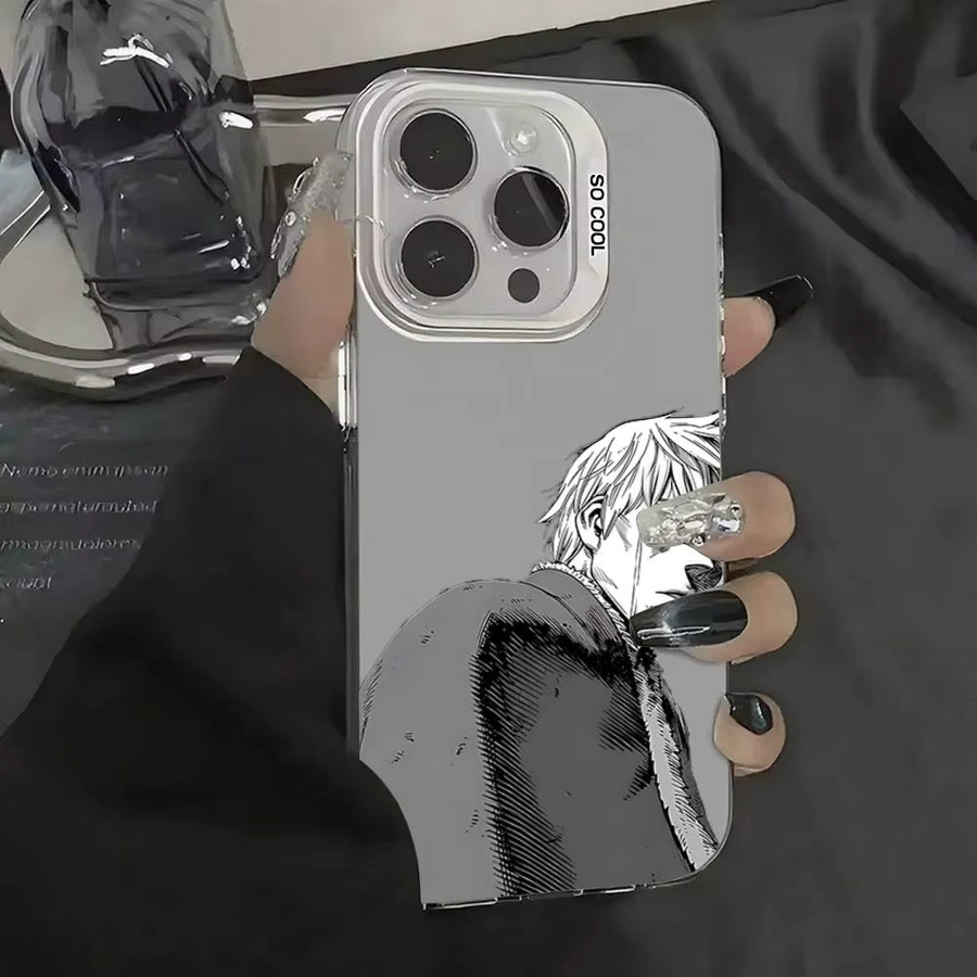 H-Vinland Saga Handyhülle für Apple iPhone 17 16 15 14 13 12 11 Pro Max X XS XR, Galvanisch Versilberte IMD Stoßfeste Schutzhülle in Silber - Bild 4
