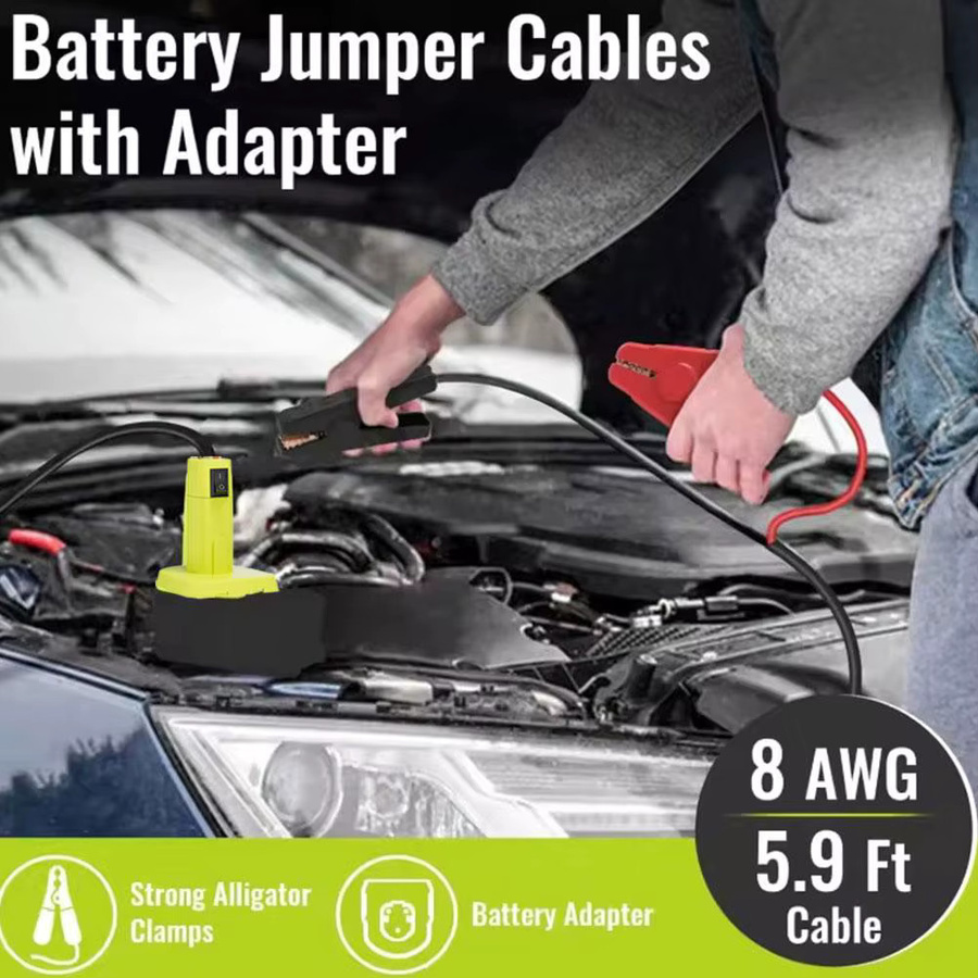 Ryobi Jump Starter Adapter für 18V Li-Ion Akkus mit Schalter in Grün - Bild 6