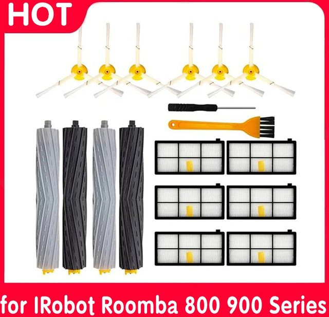 Ersatzteil-Set für iRobot Roomba Serie 800 900 mit Hauptseitenbürste, HEPA-Filter und Staubbeuteln in Multicolor - Bild 1