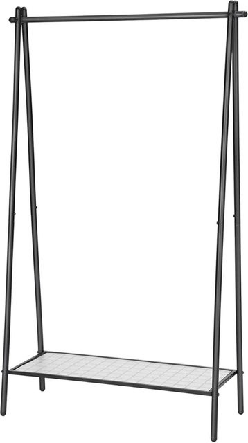 SONGMICS Kleiderständer mit Kleiderstange und Regal aus Stahlrahmen, Mattschwarz, B/T/H: 92,5 x 33,5 x 153 cm - Bild 1