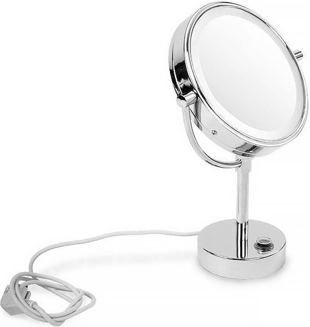 casa pura Kosmetikspiegel Marilyn mit LED-Beleuchtung, rund, Silber - Bild 1