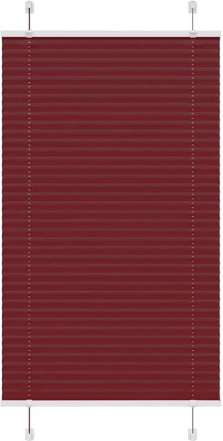 vidaXL Plissee Bordeauxrot, semi-transparent, Polyester, B: 80 cm, H: 100 cm - Bild 1