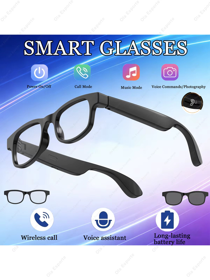 Ola Esporte Smart-Brille mit Bluetooth Audio und Sprachassistent in Schwarz - Bild 5