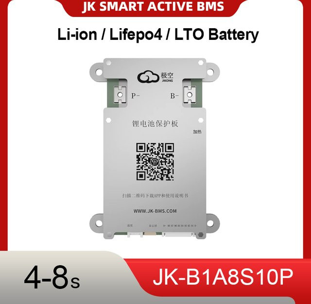JK Smart BMS B1A8S10P 100A Batteriemanagementsystem mit aktivem Ausgleich 1A für LiFePO4, Li-Ion und LTO Batterien via Bluetooth, BT, CANBUS, RS485 und Heizung - Bild 1
