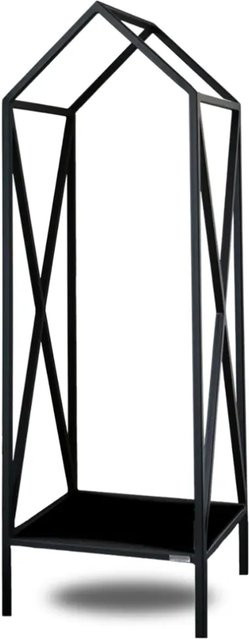 DELUKE Kaminholzregal DUSI aus Metall in Schwarz mit Dachdesign für Innen und Außen - Bild 1