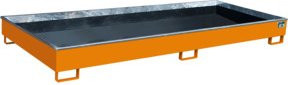 Bauer Südlohn Regalwanne RW 3300-2 PE mit PE-Einsatz aus Stahl, Gelborange, B/T/H: 326,2 x 131,2 x 26,7 cm - Bild 1
