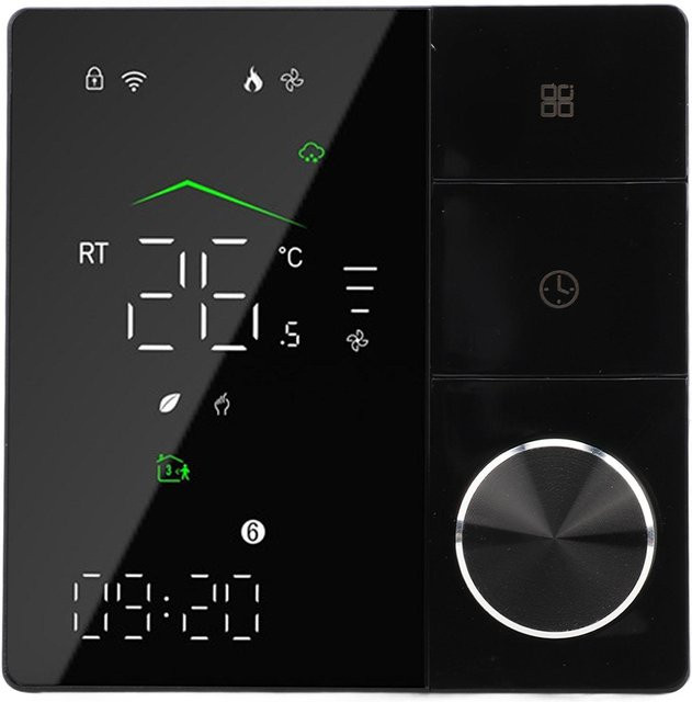 TOMTOP JMS Smart Heizung mit WLAN, App-Steuerung und programmierbarem Thermostat, Touchscreen, Schwarz - Bild 1
