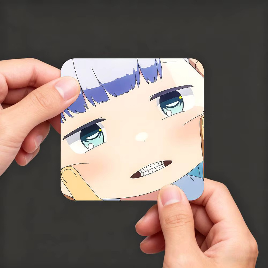 Anime Aharen-san Wa Hakarenai Kühlschrankmagnet quadratisch, bunter magnetischer Aufkleber - Bild 4