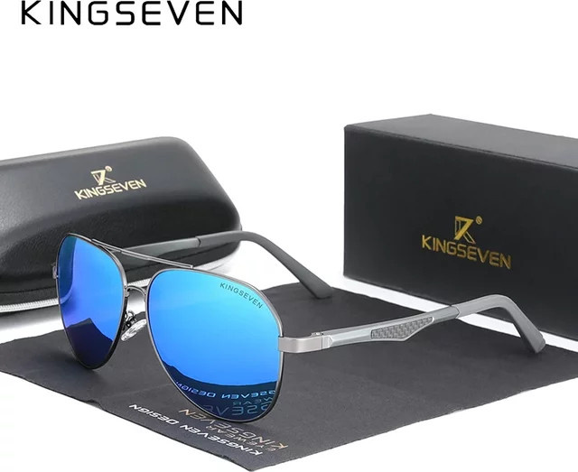 Kings even Sonnenbrille Aviator, Aluminium, Vollrand, polarisiert, Herren - Bild 1
