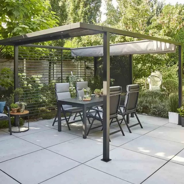 Siena Garden Sichtblende für Pergola aus Ranotex in Anthrazit, B: 150 cm, H: 210 cm - Bild 1