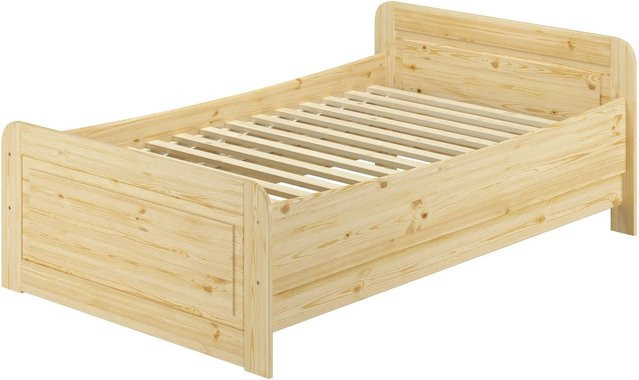 Erst-Holz Seniorenbett Modell 42 aus Massiv Kiefer in Braun mit Rollrost B/T/H: 120 x 200 x 132 cm - Bild 1