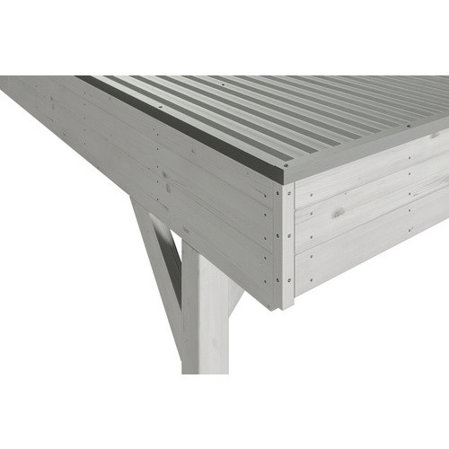 Skan Holz Carport Grunewald aus Fichte mit Aluminiumdach in Weiß, B: 622 cm, T: 796 cm, H: 255 cm - Bild 3