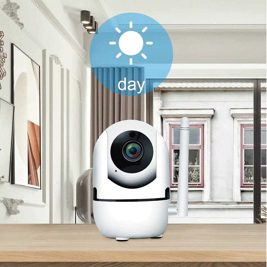 Smart Home Wifi IP Kamera mit Auto Tracking und Nachtsicht in Weiß, 1620P Auflösung, Drahtlose CCTV Sicherheitskamera für Babyüberwachung und Netzwerk-Videoüberwachung - Bild 3