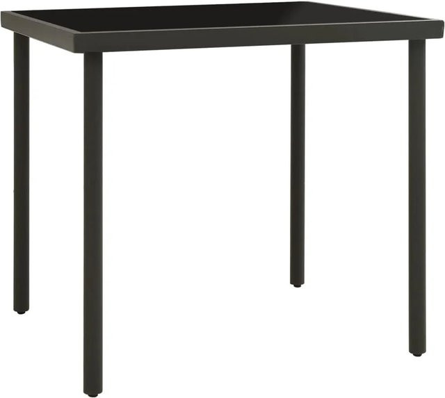 vidaXL Garten-Esstisch aus Glas und Stahl in Anthrazit, B/T/H: 80 x 80 x 72 cm - Bild 1