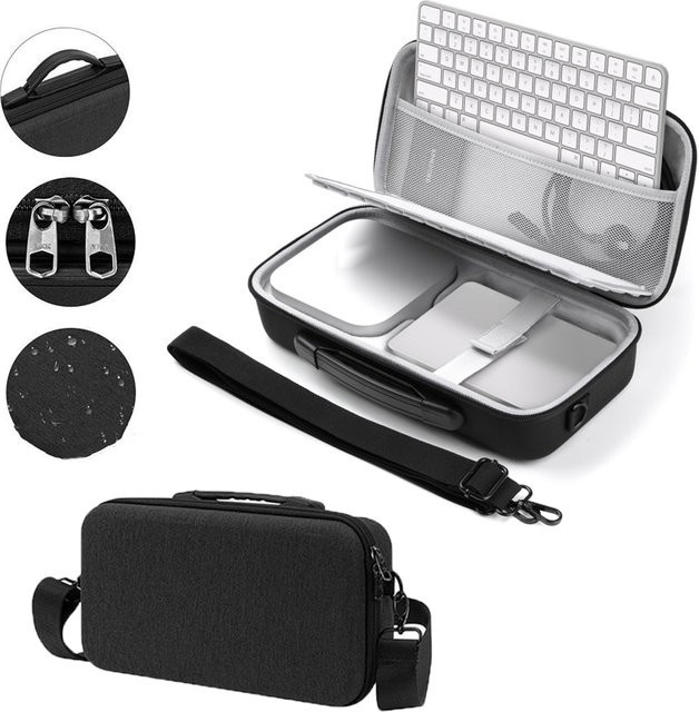 DIXSG EVA Aufbewahrungstasche für Mac Mini M4, Tragbares Hartschalen-Etui für Mac Mini M4, Tastatur, Maus und Trackpad, Schwarz - Bild 1