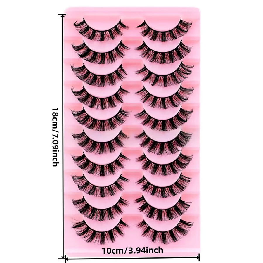 LIMEIKAI Künstliche Wimpern, 10 Paar, D-Curl, 3D-Effekt, Unisex - Bild 2