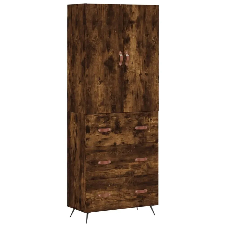 vidaXL Highboard Räuchereiche in Braun im Industrial Design, B/T/H: 69,5 x 34 x 180 cm - Bild 2