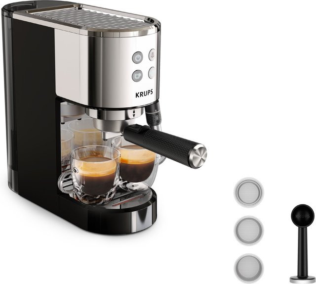 KRUPS Virtuoso+ Siebträgermaschine XP444C in Silber Edelstahl - Bild 1