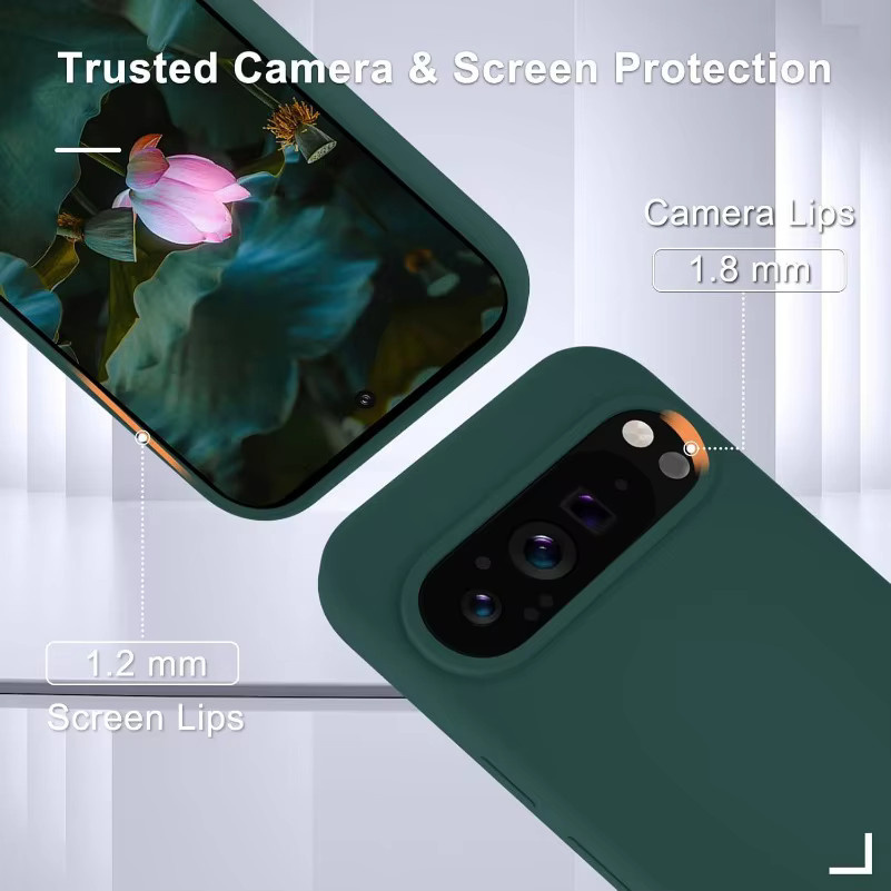 Weiche Silikon Schutzhülle aus flüssigem Silikon für Google Pixel 9 Pro XL 8a 7a 6a 5a 7 Pro 8 Pro in Weiß und Grün - Bild 3
