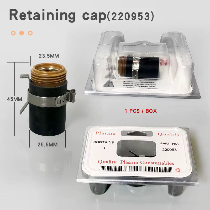 Verbrauchsmaterialien für Plasmaschneider Set: Elektrode 220777, Düse 220797, Schildkappe 220817, Haltekappe 220953 und Wirbelring 220857 für 45-65-85-105 Ampere - Bild 2