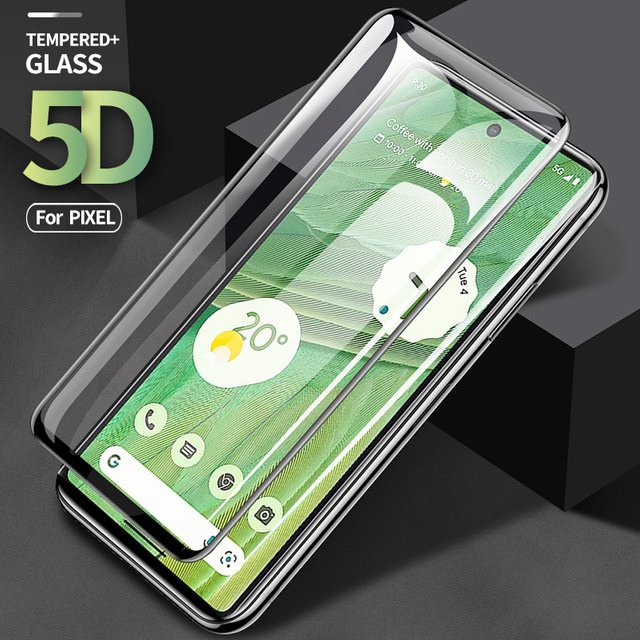 5D Displayschutzfolie aus gehärtetem Glas für Google Pixel Modelle, transparent, oleophob beschichtet - Bild 1