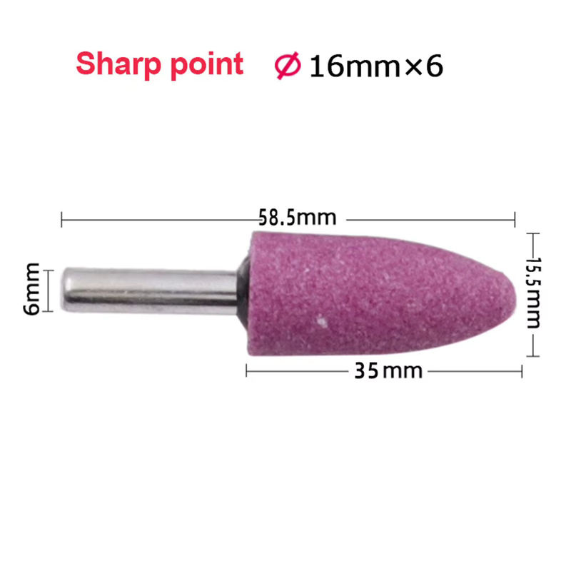 Vibratite Konischer Schleifkopf aus rotem Korund mit 6mm Schaft zum Polieren von Metall und zur Rostentfernung - Bild 5