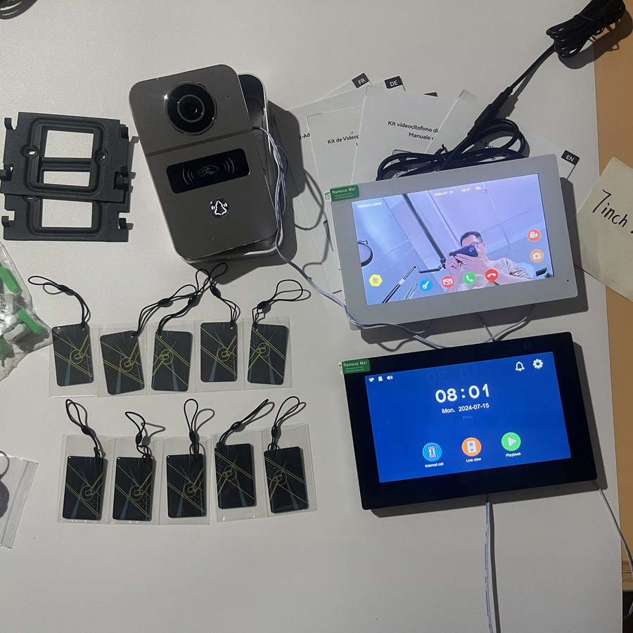 Tuya Smart-Türklingel mit Video-Gegensprechanlage in Weiß, 5G WLAN und NFC-App-Entsperrung, 2-Draht-System mit 2x LCD-Displays - Bild 3