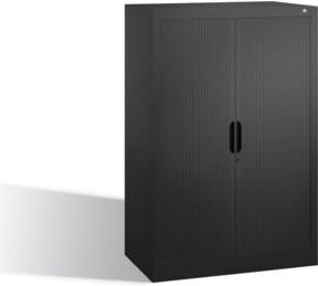 C+P Akten-Sideboard Omnispace mit Rollladen und Schloss, Schwarzgrau, H: 123 cm, B: 80 cm, T: 42 cm - Bild 1
