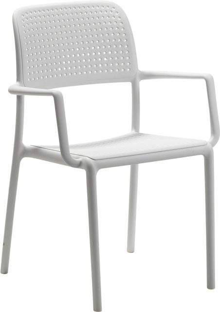 Nardi Bora Armlehnstuhl in Weiß Matt für Garten, Terrasse und Balkon - Bild 1