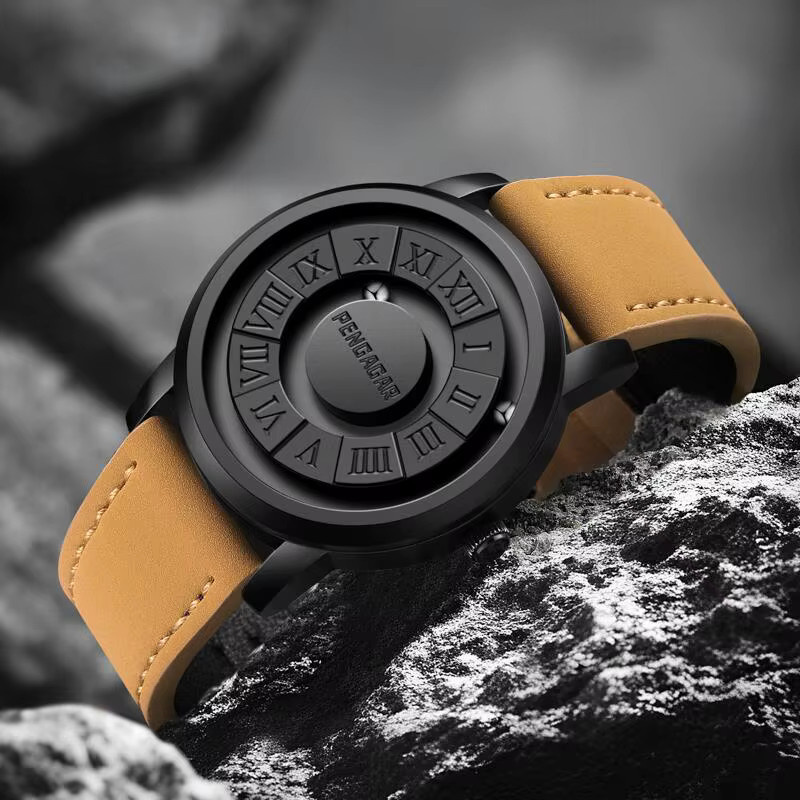 PENGAGAR Armbanduhr Edelstahl, Quarz, Herren, Schwarz - Bild 2
